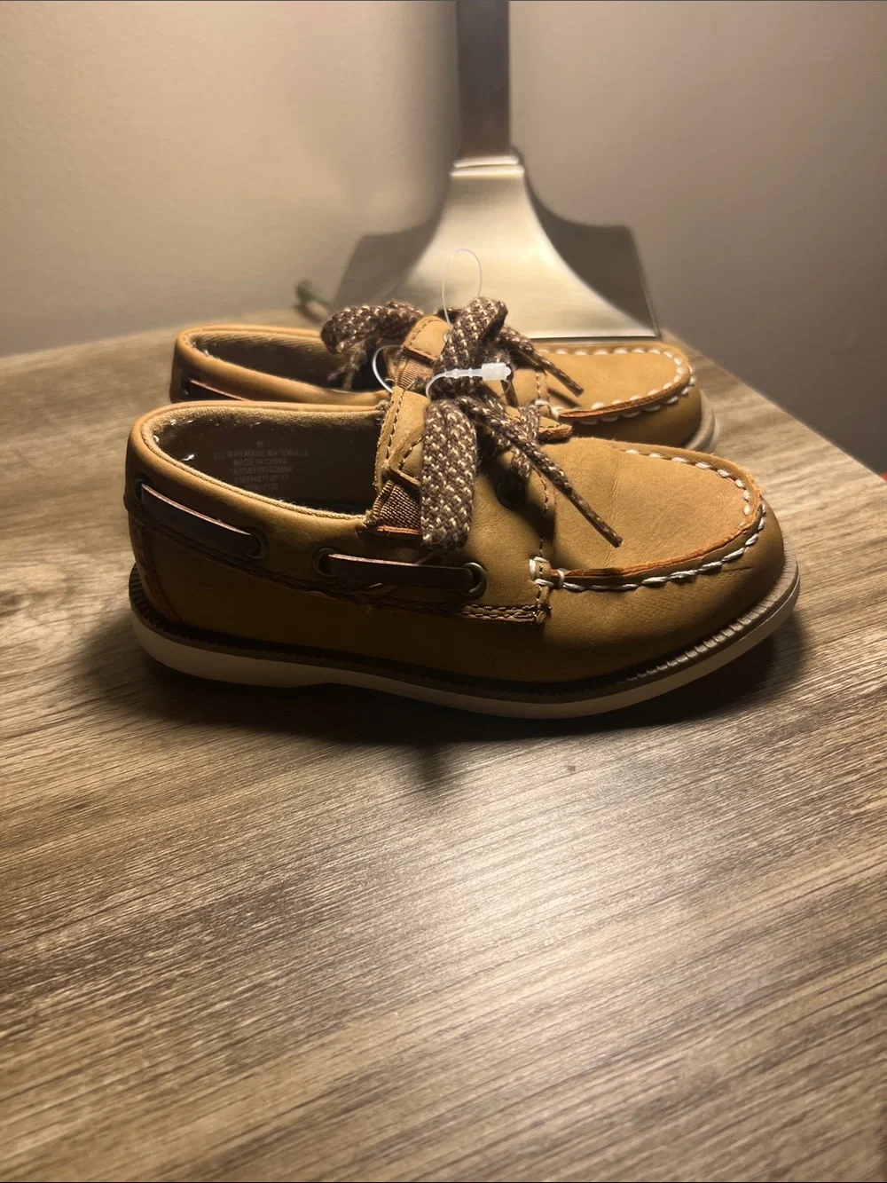 Cat & Jack Toddler Brown Moccasin Boat Shoes stock(38)